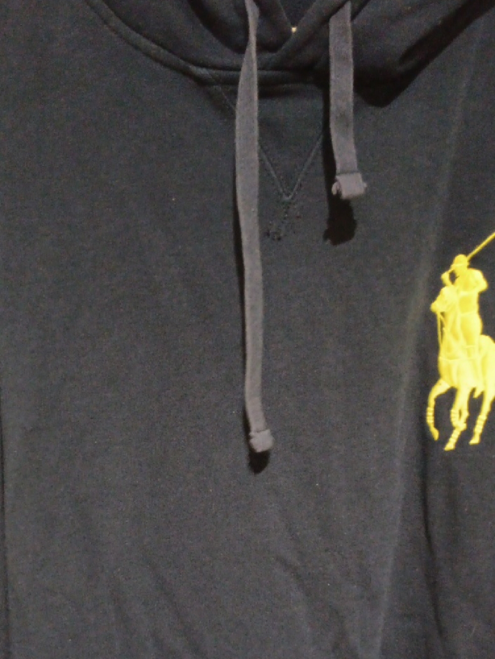 Polo by Ralph Lauren Navy Hoodie with Yellow Pony & Sleeve Accent - Picture 7 of 7